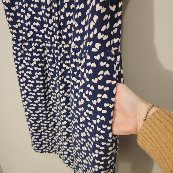 J. Crew Navy White Heart Sleeveless Dress - Size 6 - Picture 6 of 7